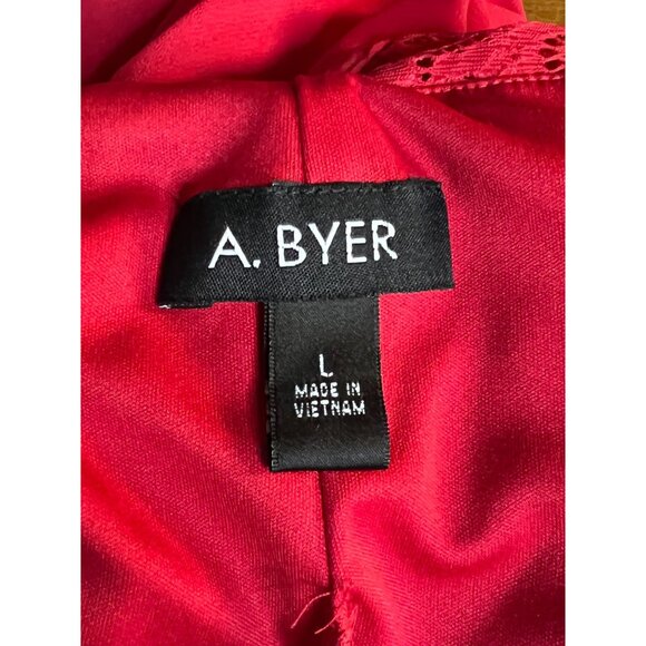 Sleeveless Red Dress With Lace Details & Keyhole Back By A. Byer - Size L - Picture 4 of 4